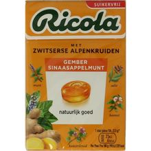 Foto van Ricola Gember sinaasappelmunt suikervrij
