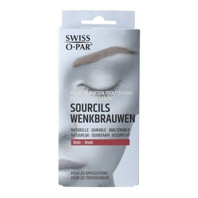 Swiss O-Par Professionele verfset wenkbrauwen bruin 1 set - Make Up