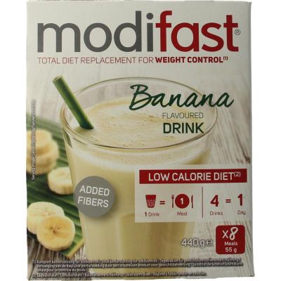 Modifast Intensive milkshake banaan 8 zakjes 440 gram - Maaltijdvervangers