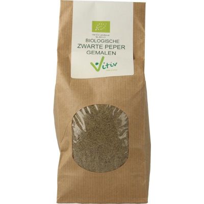 Vitiv Peper gemalen zwart bio 250 gram - Kruiden