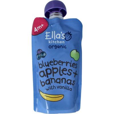Ella's Kitchen Blueberries apples & bananas & vanille 4+ maanden 120 gram - Babyvoeding