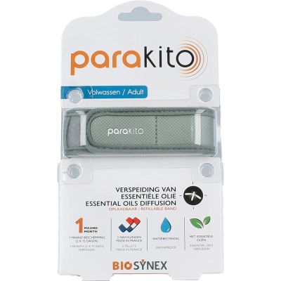 Parakito Anti mug armband volwassenen kaki 1 stuks - Insectenbeten
