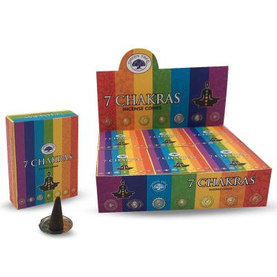 Kegelwierook 7 chakra 10 stuks - 