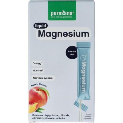 Foto van Purasana Magnesium liquid gelstick 10ml