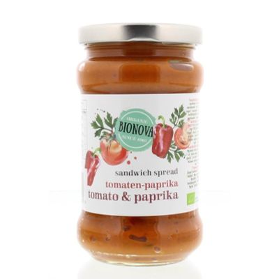 Bionova Sandwichspread tomaat/paprika 280 gram - Beleg