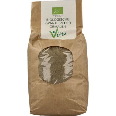 Vitiv Peper gemalen zwart bio 1 kilogram - Kruiden