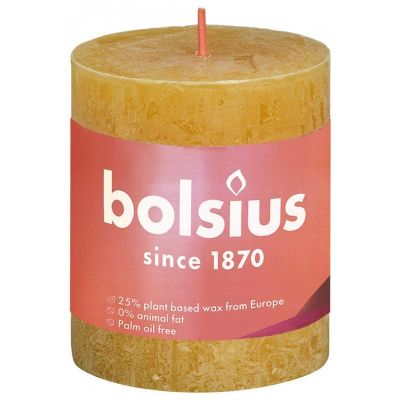 Bolsius Rustiek stompkaars shine 80/68 honeycomb yellow