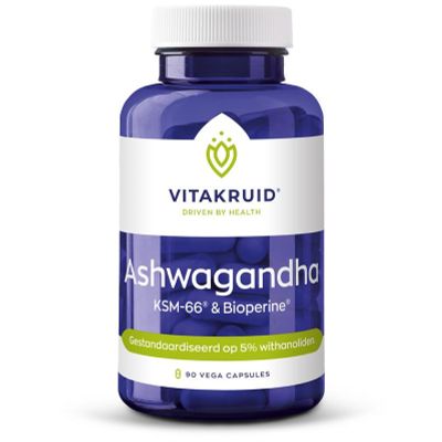 Vitakruid Ashwagandha KSM-66 & bioperine 90 vegicaps - Fytotherapie
