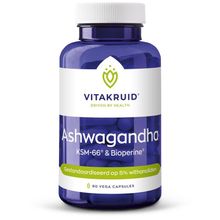 Vitakruid Ashwagandha KSM-66 & bioperine Foto van Vitakruid Ashwagandha KSM-66 & bioperine