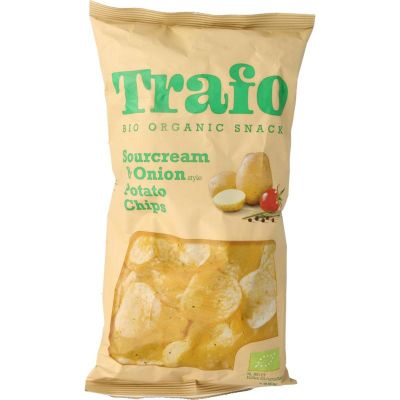 Trafo Chips sour cream & onion bio 125 gram - Zoutjes/chips