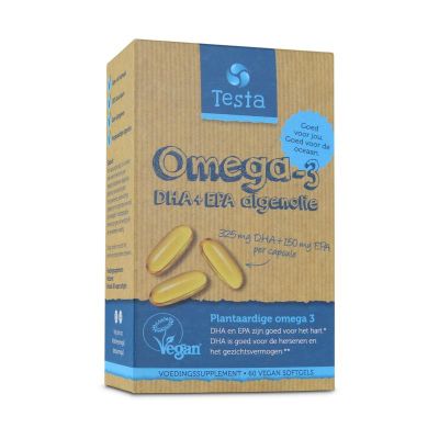 Testa Omega 3 algenolie 300mg DHA + 125mg EPA vegan