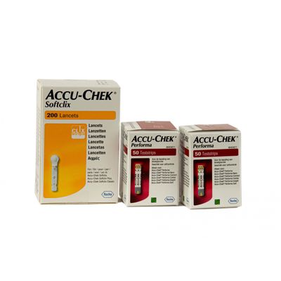 Accu Chek Performa 100 teststrips + 200 softclix