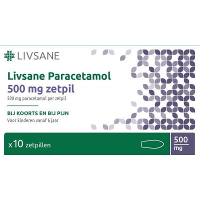 Livsane Paracetamol 500 mg 10 zetpillen - Pijnstillers