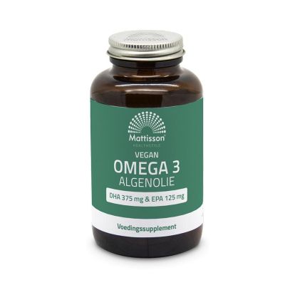 Mattisson Omega 3 algenolie DHA 375 mg / EPA 125 mg vegan 120 softgels - Vetzuren