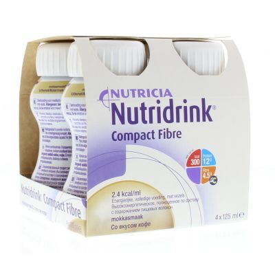 Nutridrink Compact fibre mokka 125 ml Nutridrink Compact fibre mokka 125 ml 4 stuks - Compacte drinkvoeding