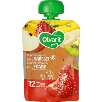 Olvarit knijpzakje aardbeien banaan kiwi 12M863
