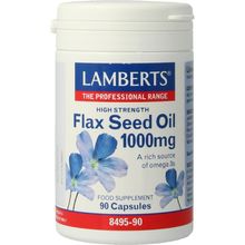 Foto van Lamberts Lijnzaadolie (flaxseed oil) 1000 mg