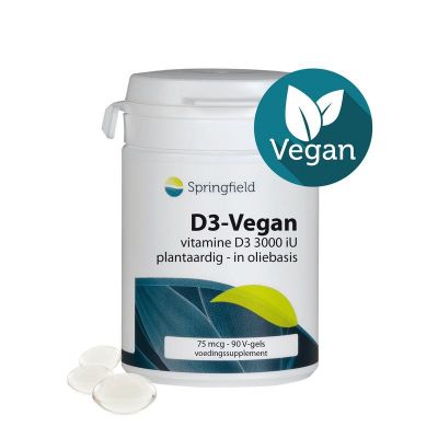 Springfield D3-Vegan vitamine D3 75 mcg