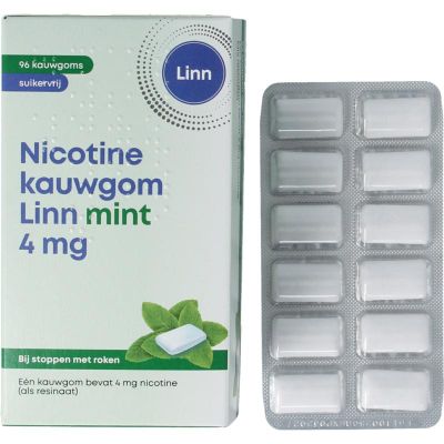 Linn Nicotine kauwgom 4mg mint 96 stuks - Maag