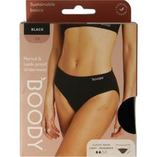 Foto van Boody Menstruatieondergoed bikinislip zwart lich/norm XS