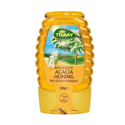 Traay Acaciahoning knijpfles bio 250 gram - Honing