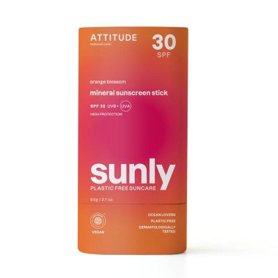 Attitude Sunly zonnebrandstick SPF30 oranjebloesem