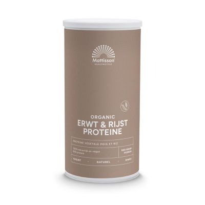 Mattisson Vegan protein erwten & rijst naturel bio 500 gram - Overige vitaminen/mineralen