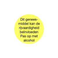 Strooketiket rijvaardigheid rond geel 16 mm
