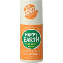 Foto van Happy Earth Pure deo roll-on rose petitgrain
