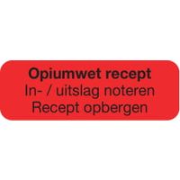 Strooketiket opiumwet recept 30 x 10 mm