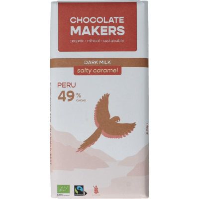 Chocolatemakers Fairtrade salty caramel 49% bio Chocolatemakers Fairtrade salty caramel 49% bio 80 gram - Snoepgoed