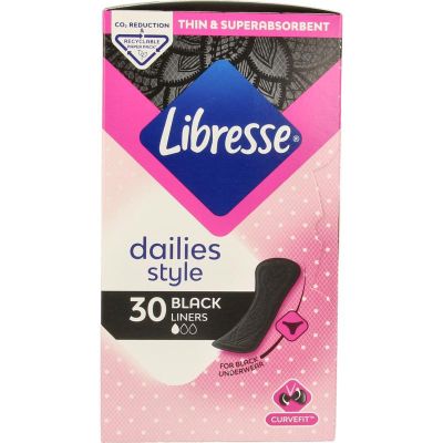 Libresse Inlegkruisjes normaal black 30 stuks - Inlegkruisjes
