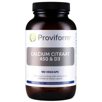 Proviform Calcium citraat 450 & D3 Proviform Calcium citraat 450 & D3 180 Vegetarische capsules - Overige vitaminen/mineralen