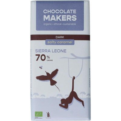 Chocolatemakers Sierra Leone salty caramel 70% bio Chocolatemakers Sierra Leone salty caramel 70% bio 80 gram - Snoepgoed