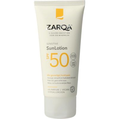 Zarqa Sun lotion sensitive SPF50 Foto van Zarqa Sun lotion sensitive SPF50