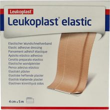 Leukoplast Elastic wondsnelverband 5m x 4 cm Foto van Leukoplast Elastic wondsnelverband 5m x 4 cm