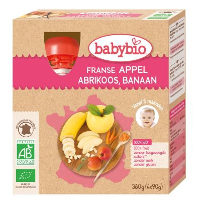 Babybio Appel abrikoos banaan 90 gram