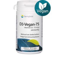 Springfield D3-Vegan vitamine D3 75 mcg