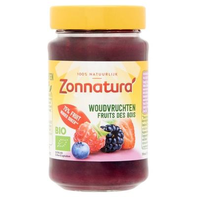 Zonnatura Fruitspread woudvruchten 75% 250 gram - Beleg