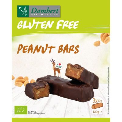 Damhert Peanut bars glutenvrij bio 120 gram - Overig reform/levensmiddelen