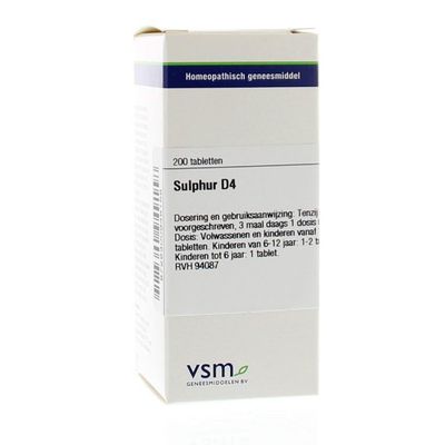 VSM Sulphur D4 200 tabletten - Homeopathische geneesmiddelen