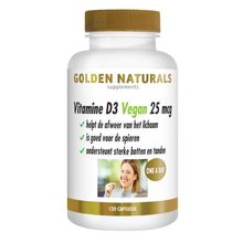 Foto van Golden Naturals Vitamine D3 25mcg vegan
