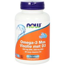 Foto van NOW Omega 3 max visolie D3 EPA DHA