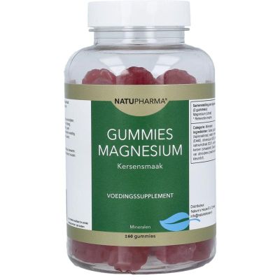Natupharma Gummies magnesium kersensmaak 60 gummies - Mineralen enkel