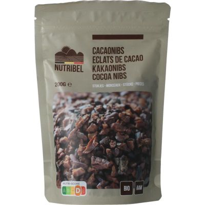 Nutribel Cacao nibs raw bio Nutribel Cacao nibs raw bio 200 gram - Voeding