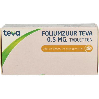 Foto van Teva Foliumzuur 0.5 mg uad