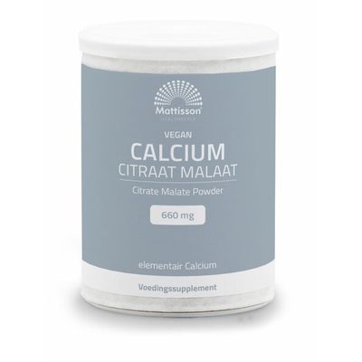 Mattisson Calcium citraat malaat poeder 125 gram - Mineralen multi
