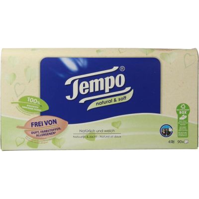 Tempo Tissue box natural & soft 4-laags
