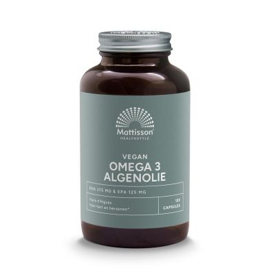 Mattisson Omega 3 algenolie DHA 375 mg / EPA 125 mg vegan 120 vegicaps - Vetzuren