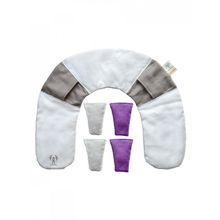 Foto van Lichtwesen Liwe nekkussen met 2 bergkristal 2 rozenkwarts